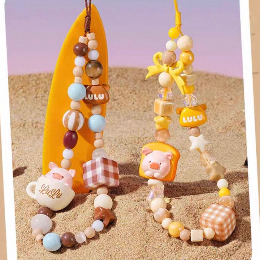 【010】Lulu the Piggy Phone Strap - Sunset Beach Series Pendant Bag Ornament Mystery Box Blind Box