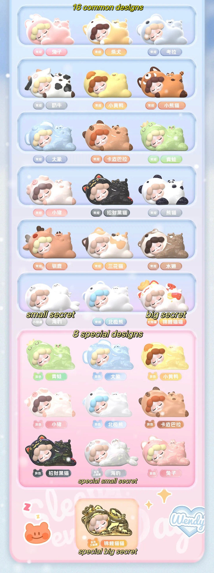Wendy Bean 1 - Sleepy Everyday Series Mini Bean Charm Blind Bag