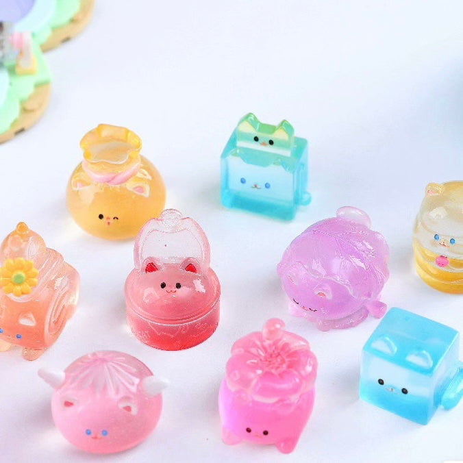 【125】Foodie Cat Bean Charm Mini Toy Figure Blind Box Mystery Box