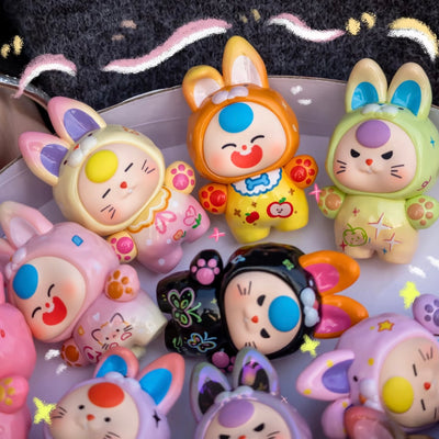 Baby Three 3 Bean - Dopamine Rabbit Series Charm Mini Blind Box Middle Size Toy Figure Bunny