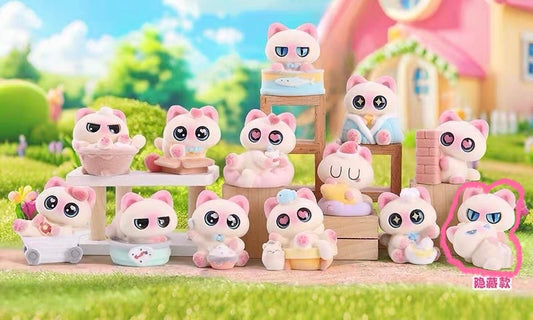 【168】Pink Siamese Cat Series Bean Charm Mystery Box Blind Box Toy