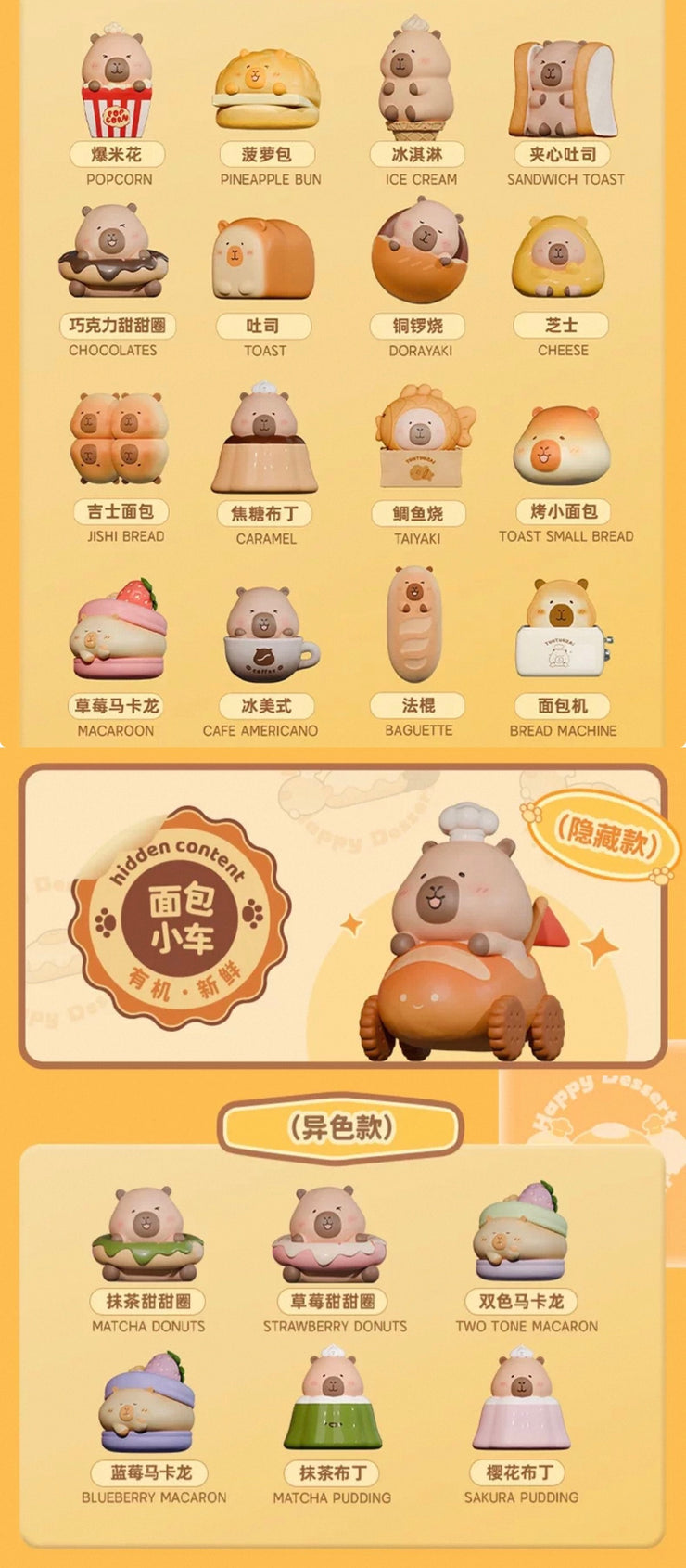 【166】Capybara Bean - Bakery Series 1 Tuntunzai Mystery Box Blind Box Mini Toy Figure Charm