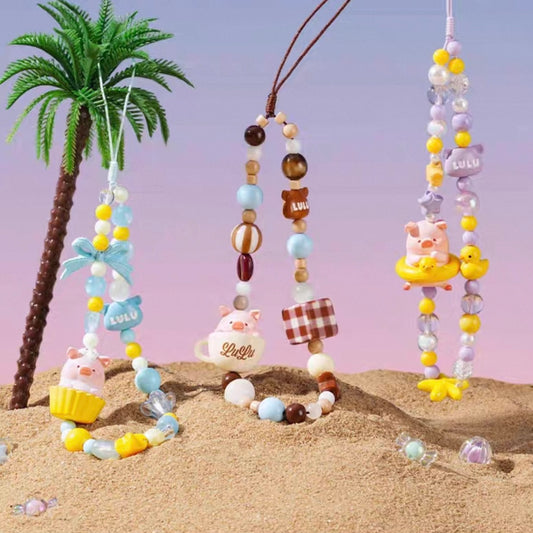 【010】Lulu the Piggy Phone Strap - Sunset Beach Series Pendant Bag Ornament Mystery Box Blind Box