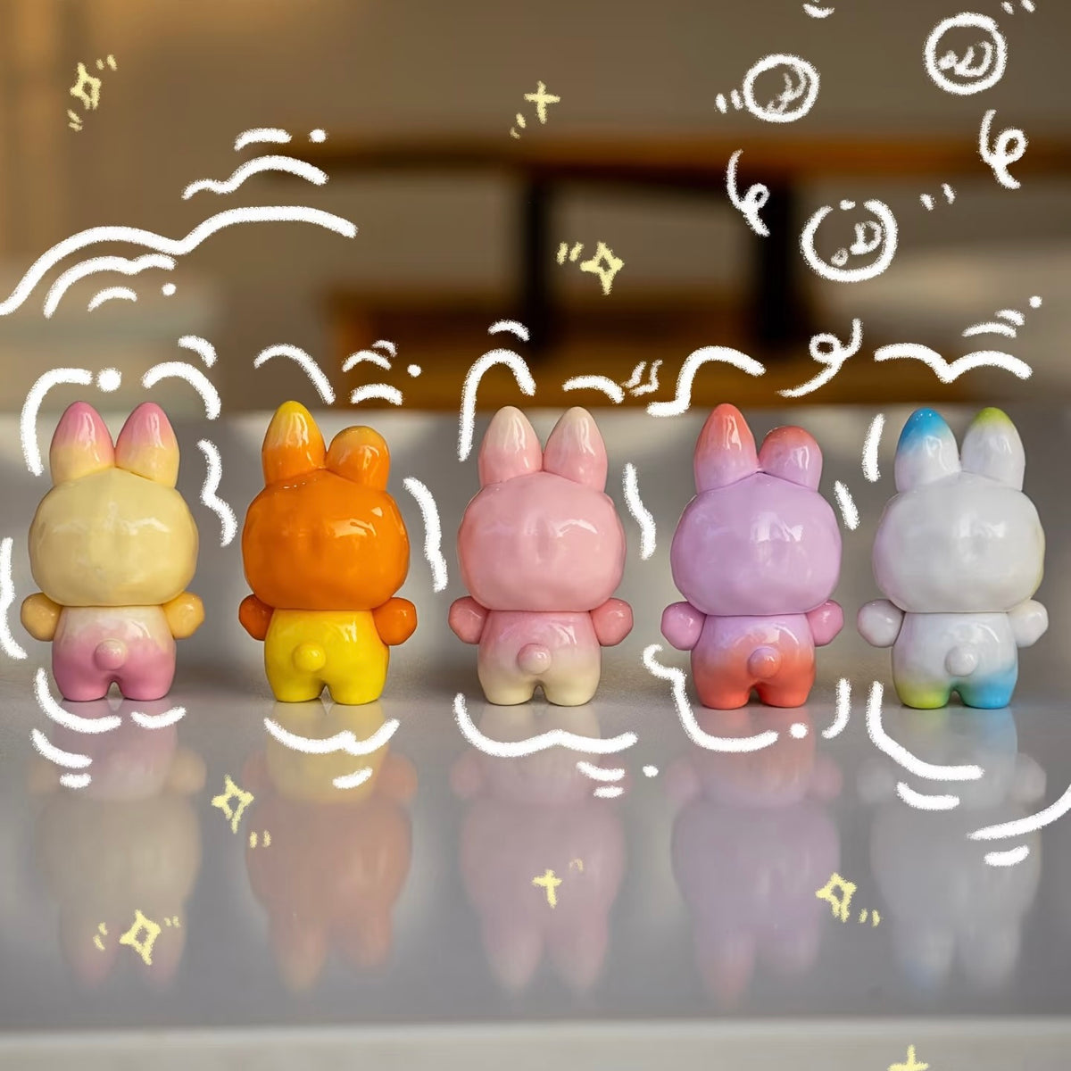 【128】Baby Three 3 Bean - Dopamine Rabbit Series Charm Mini Blind Box Middle Size Toy Figure Bunny