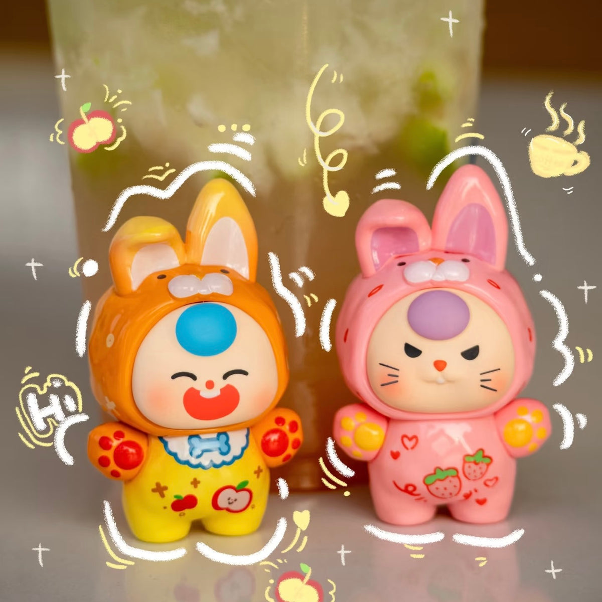 【128】Baby Three 3 Bean - Dopamine Rabbit Series Charm Mini Blind Box Middle Size Toy Figure Bunny