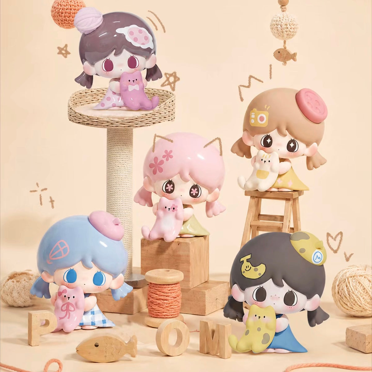 【219】Pommy Bean - Enjoy This Moment Series Bean Mini Charm Blind Bag Cat