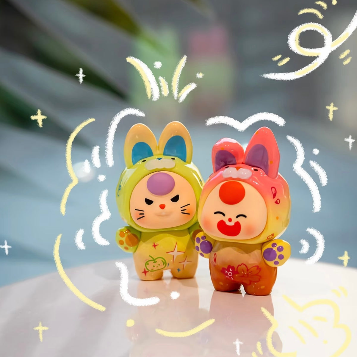 【128】Baby Three 3 Bean - Dopamine Rabbit Series Charm Mini Blind Box Middle Size Toy Figure Bunny