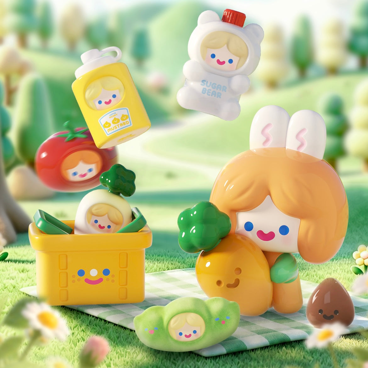 【218】Rico Bean - Picnic Happy Friends with Me Series Bean Charm Mystery Bag Blind Bag Mini Toy Figure