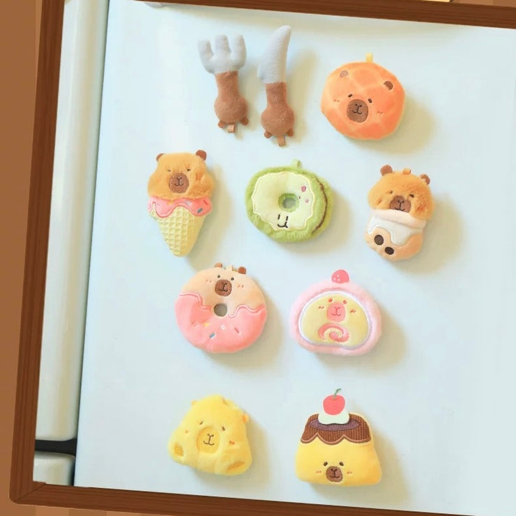 【Fluffy】Capybara Bakery Shop Plush Fridge Magnet Mystery Bag Blind Bag