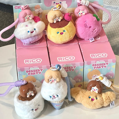 【First Batch, 2 Sets】Rico Plush Pendant - Dessert Party Series Mystery Box Blind Box Toy Figure