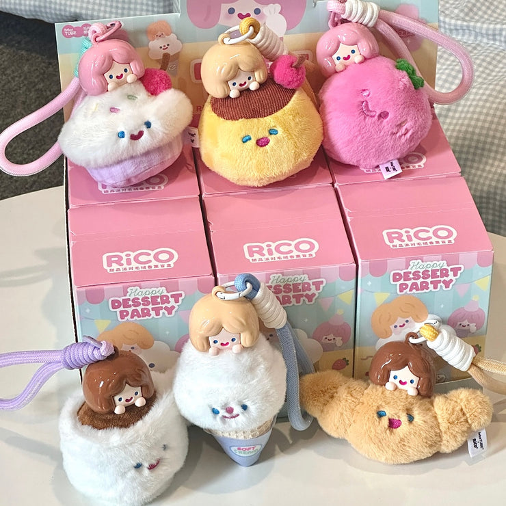 【First Batch, 2 Sets】Rico Plush Pendant - Dessert Party Series Mystery Box Blind Box Toy Figure