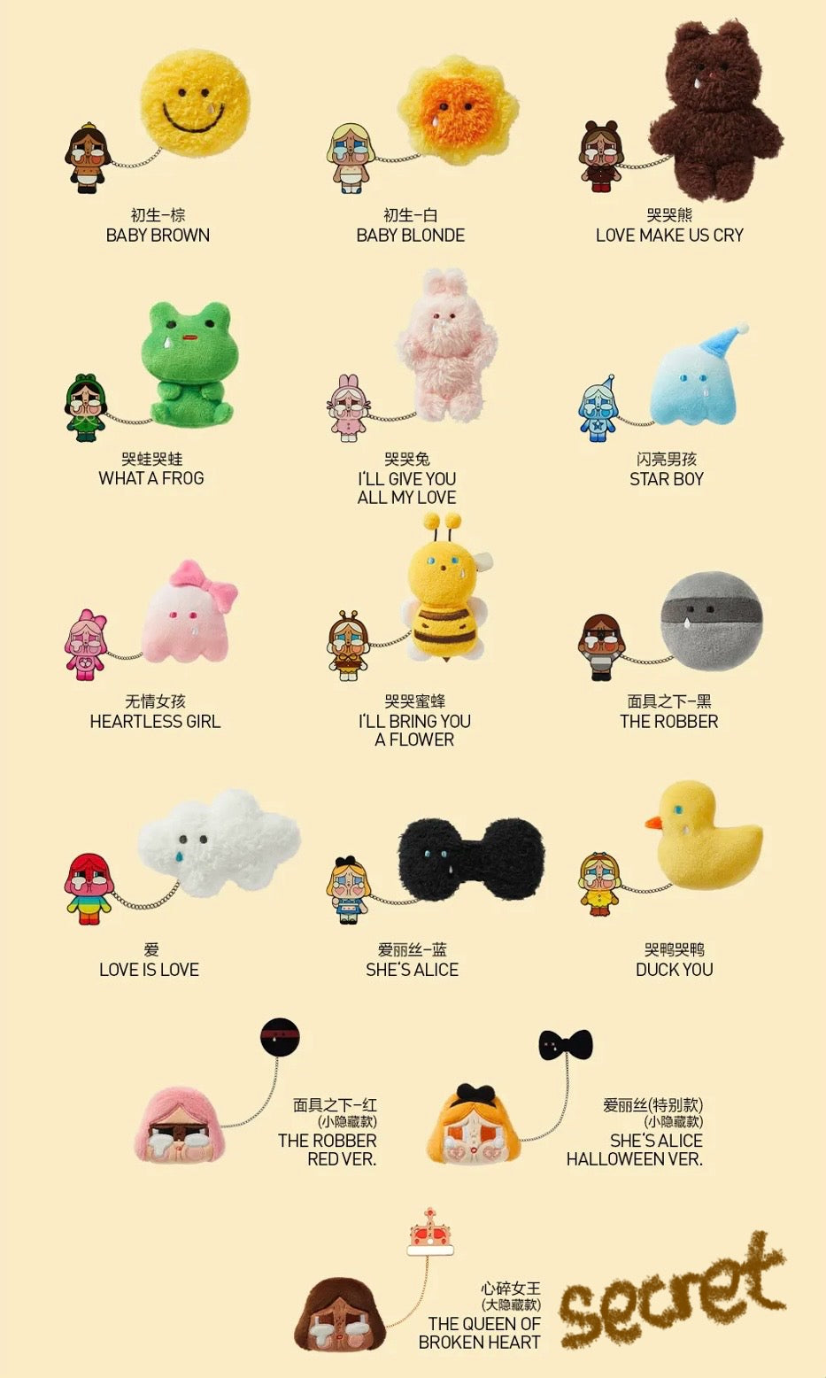 074】CRYBABY Plush Badge - Crying Again Series Mystery Box Blind