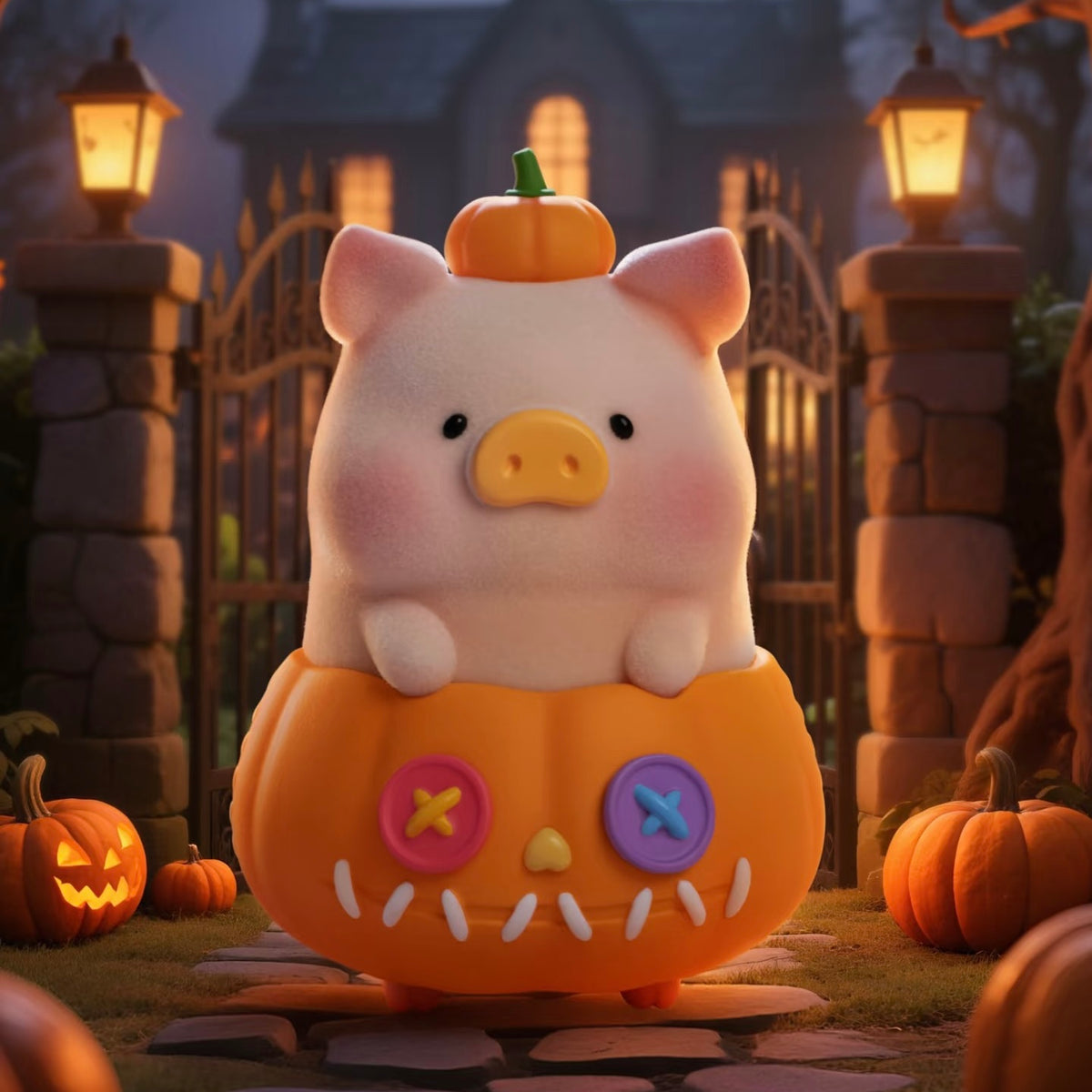 Lulu the Piggy - Surprise Can 2 Halloween 2025 Special Edition Toy Figure Set Frankenstein Pumpkin Lu