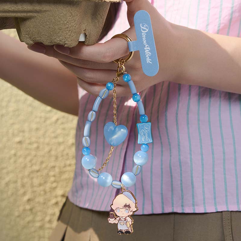 【073】Dimoo Phone Strap - Crush on Coffee Series Mystery Box Blind Box Chain Key Ring Bag Ornament