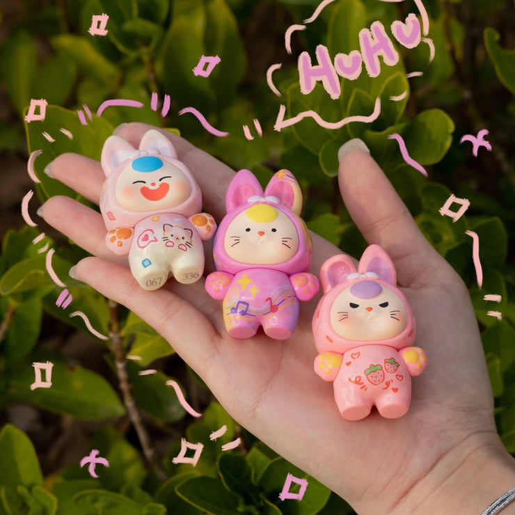 Baby Three 3 Bean - Dopamine Rabbit Series Charm Mini Blind Box Middle Size Toy Figure Bunny