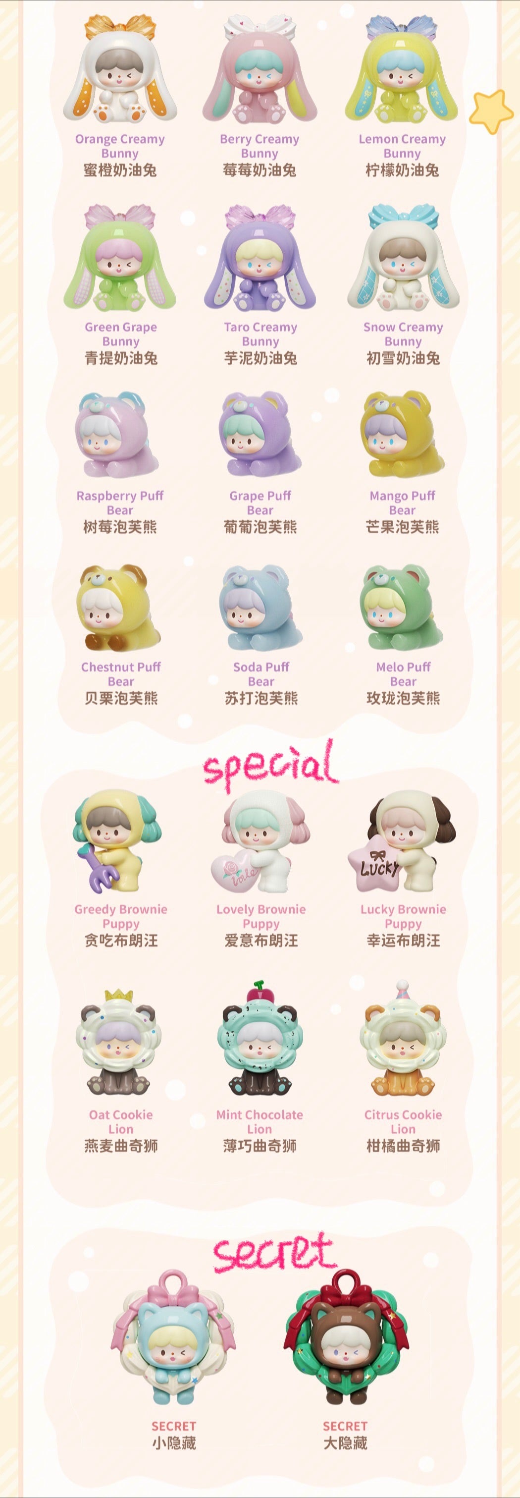 【207】 zZoton Bean UliUli - Sweet Cream Series Bean Charm Mystery Bag Blind Bag Mini Toy Figure