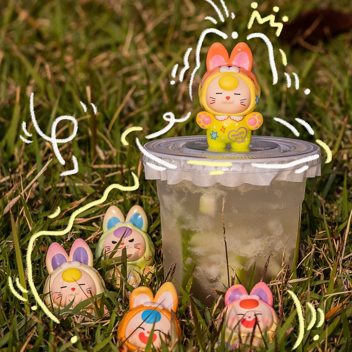 【128】Baby Three 3 Bean - Dopamine Rabbit Series Charm Mini Blind Box Middle Size Toy Figure Bunny