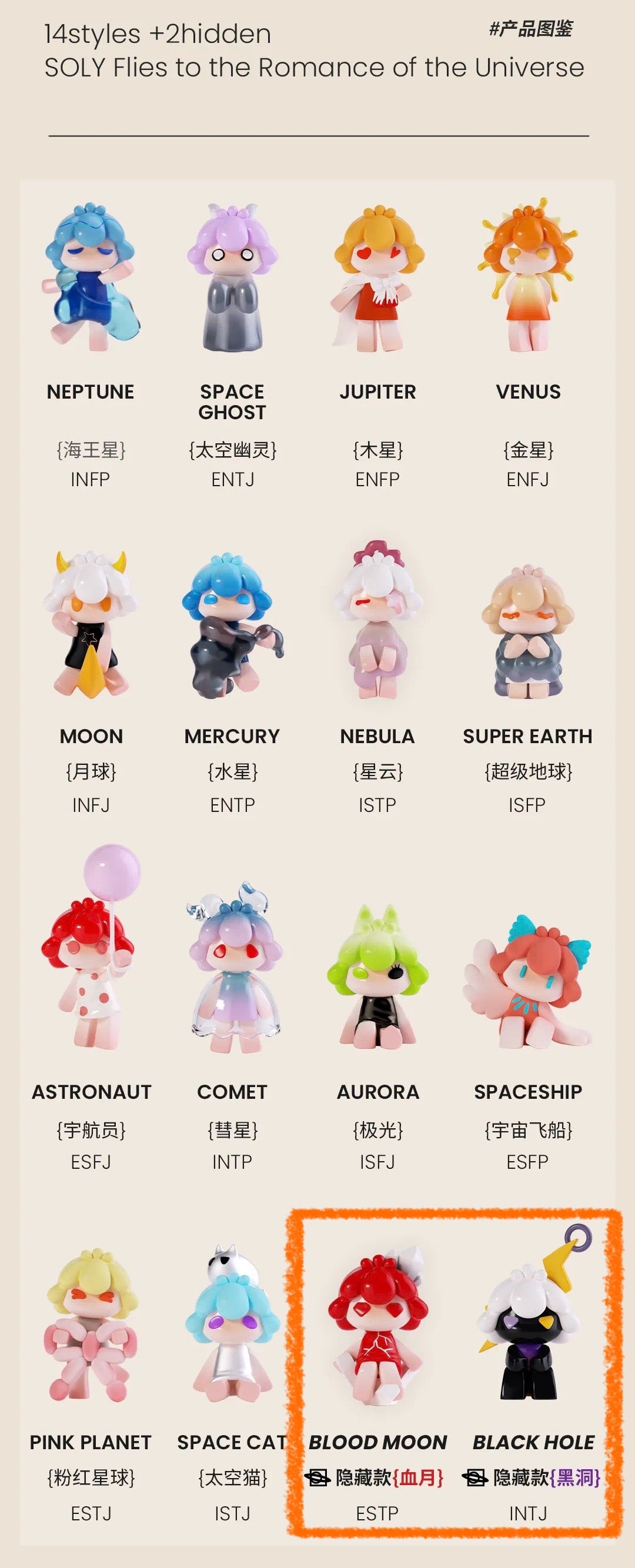 【123】Soly MBTI Bean 3 - Fly to the Universe Series Mystery Box Blind Box Mini Bean Charm