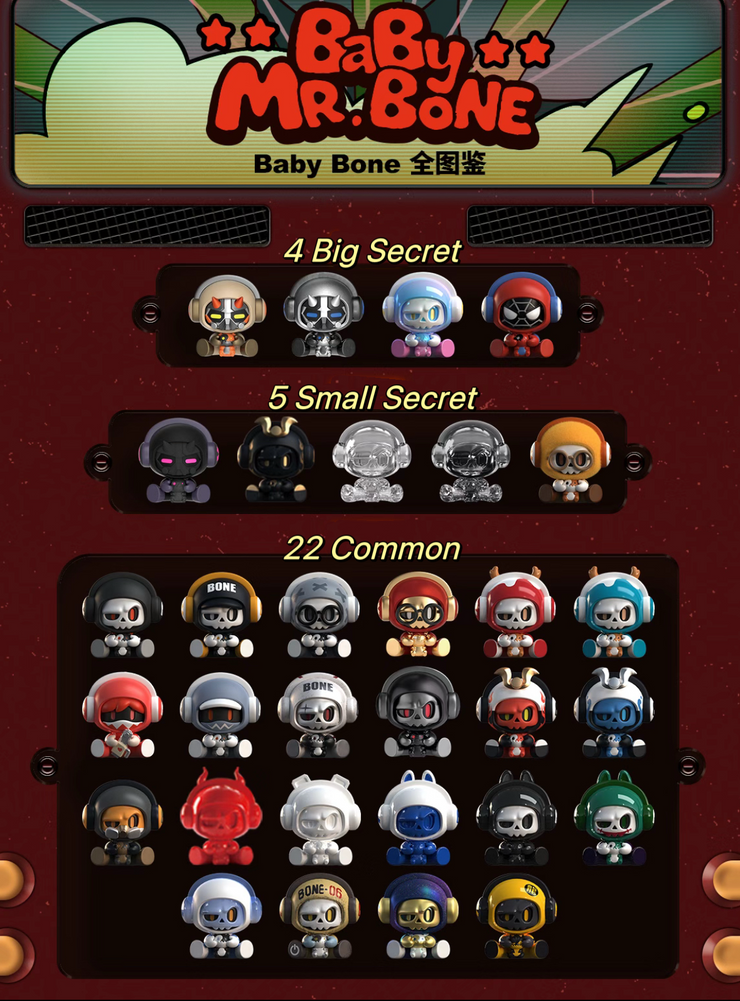 【Middle Size】Mr. Bone Bean - Baby Mr. Bone Series Mystery Box Blind Box Toy Figure