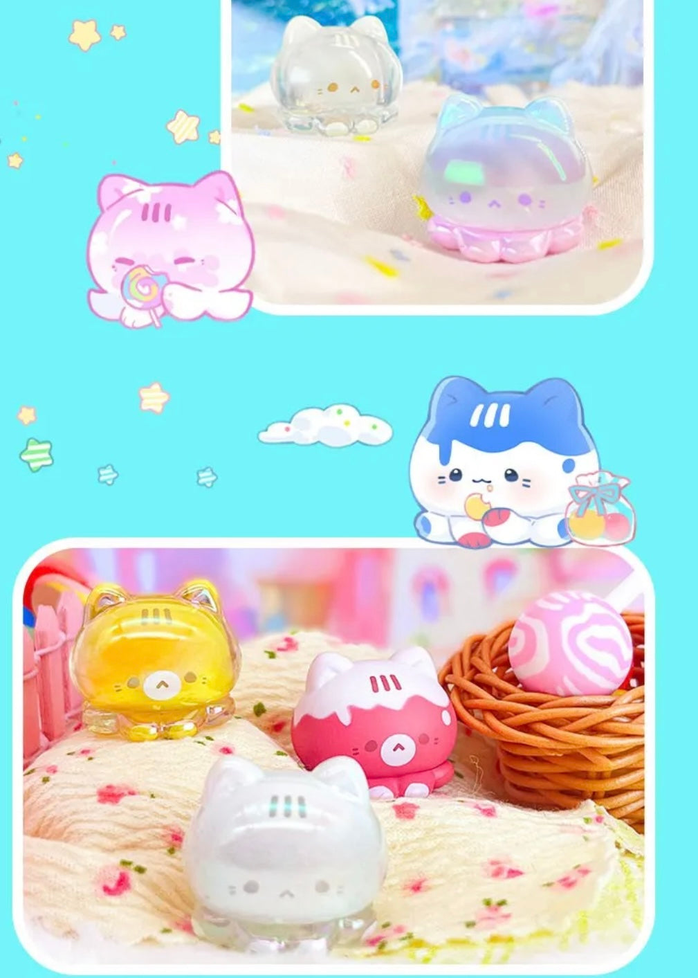 【138】Octopus Kitty Bean 2 - Candy Cat Series Bean Mini Charm Blind Bag