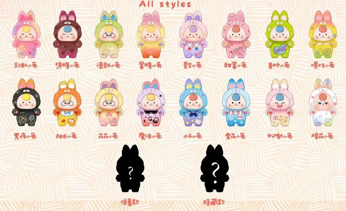 【128】Baby Three 3 Bean - Dopamine Rabbit Series Charm Mini Blind Box Middle Size Toy Figure Bunny