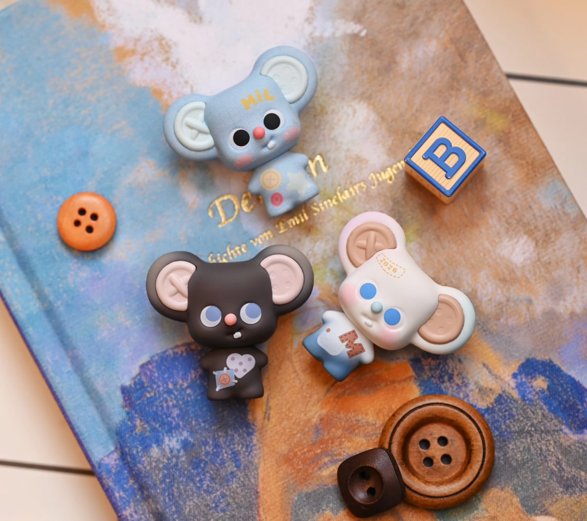【200】MMS Mil Mouse Bean - Buttons & Weaving Mystery Bag Blind Bag Mini Toy Figure
