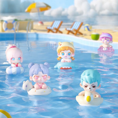 TNT SPACE Bean - Swimming Pool Party Series Bean Charm Blind Bag Mystery Bag Mini Toy Figure