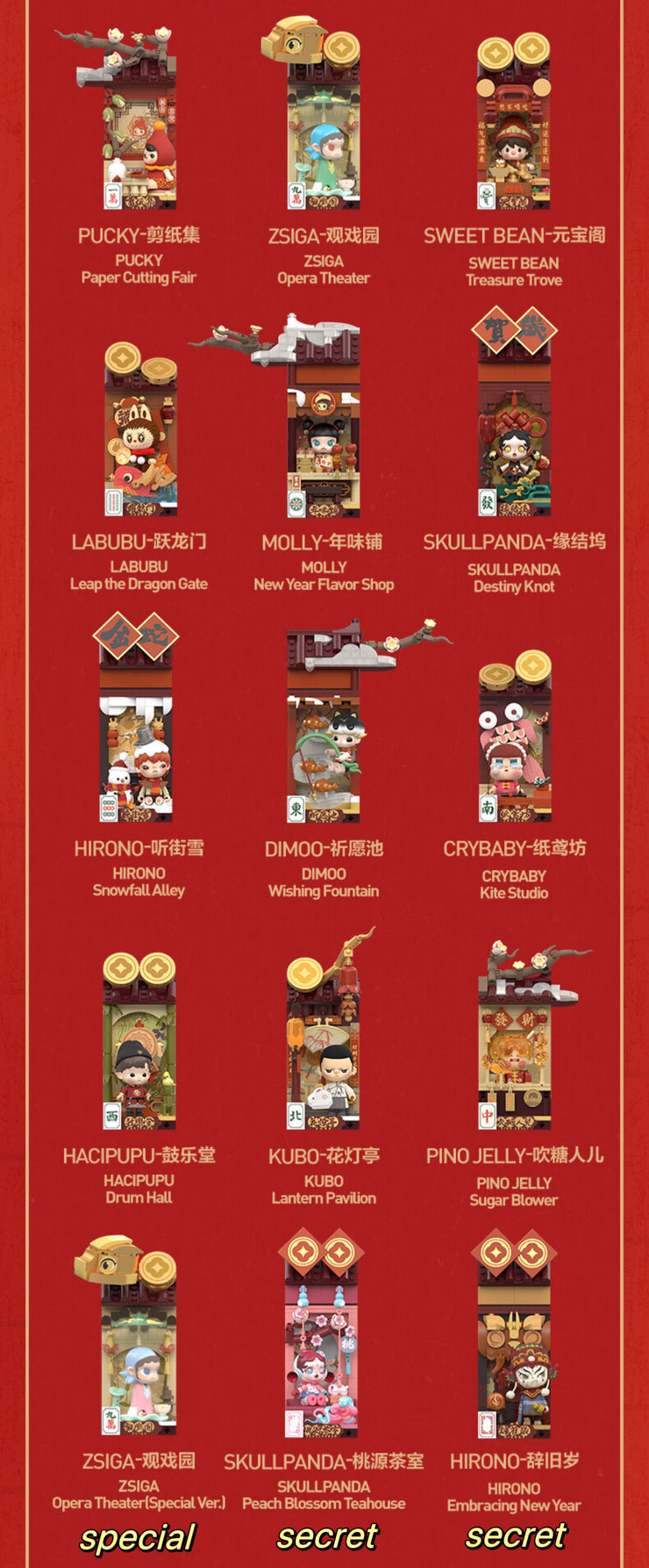 Wealthy Snake's New Year Celebration - Fortunate Hand Series Mystery Box Blind Box Block Toy Figures