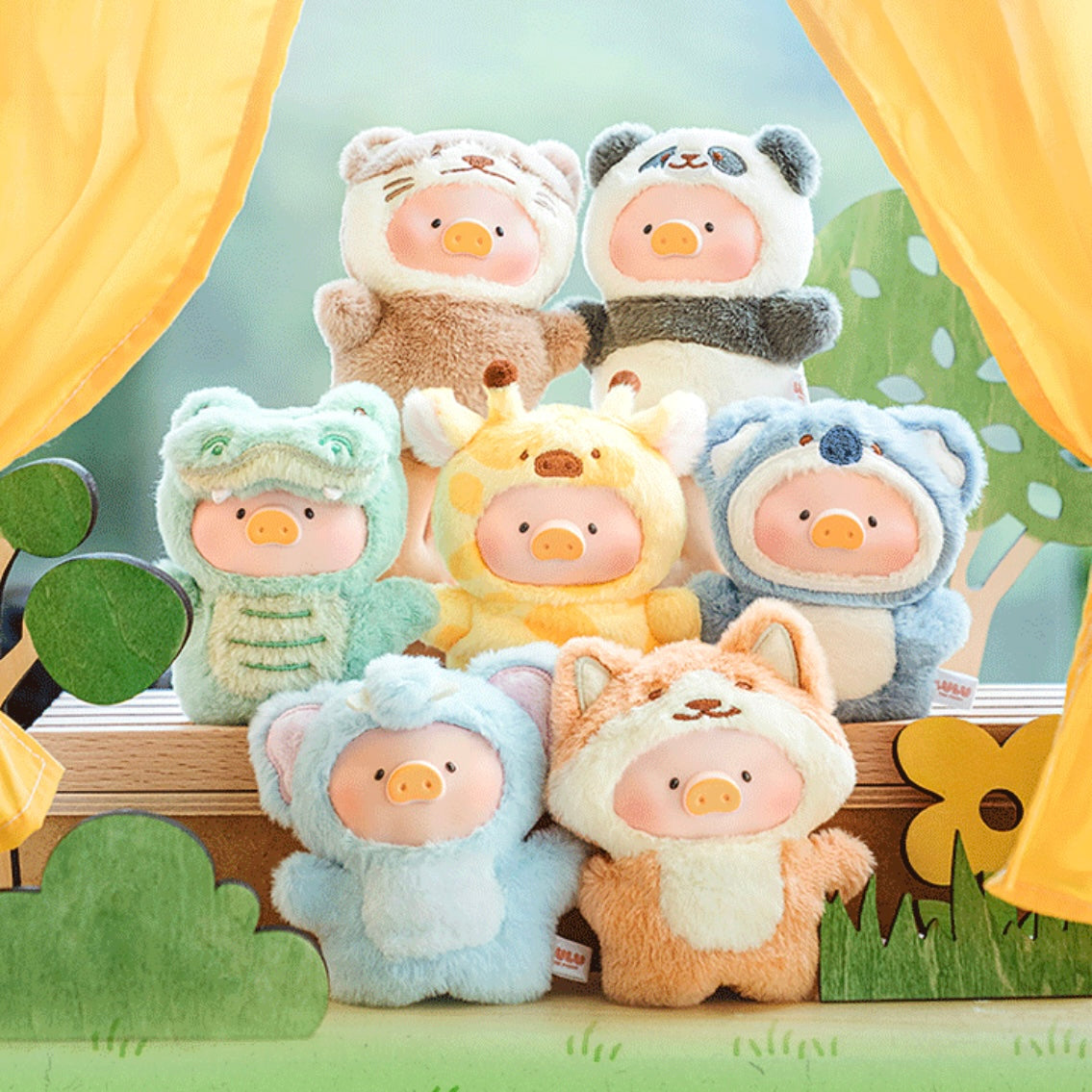【021】 Lulu the Piggy Plush - Animal Party Puppet Show Series Mystery Box Blind Box Toy Figure