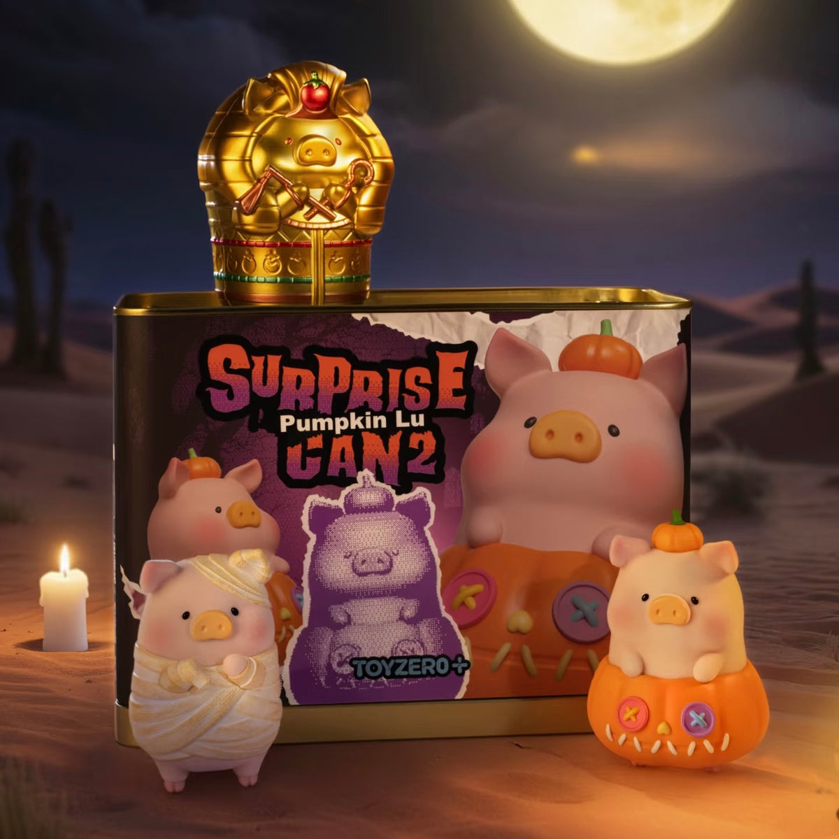 Lulu the Piggy - Surprise Can 2 Halloween 2025 Special Edition Toy Figure Set Frankenstein Pumpkin Lu