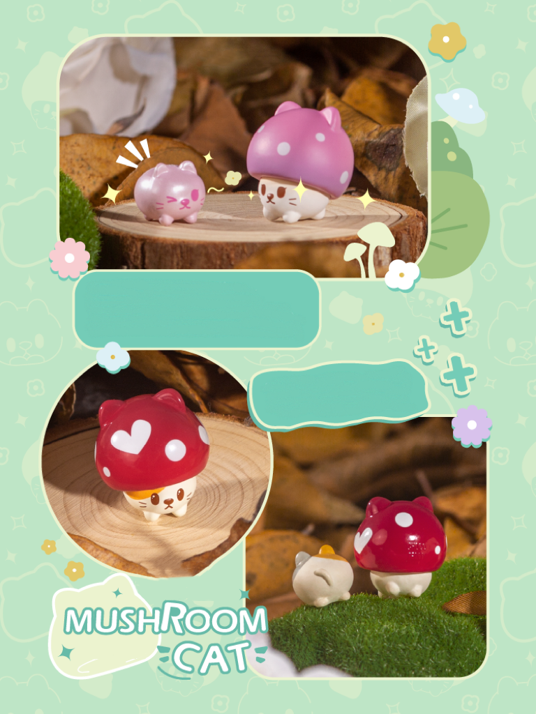 【106】Mushroom Cat Bean Charm Blind Bag