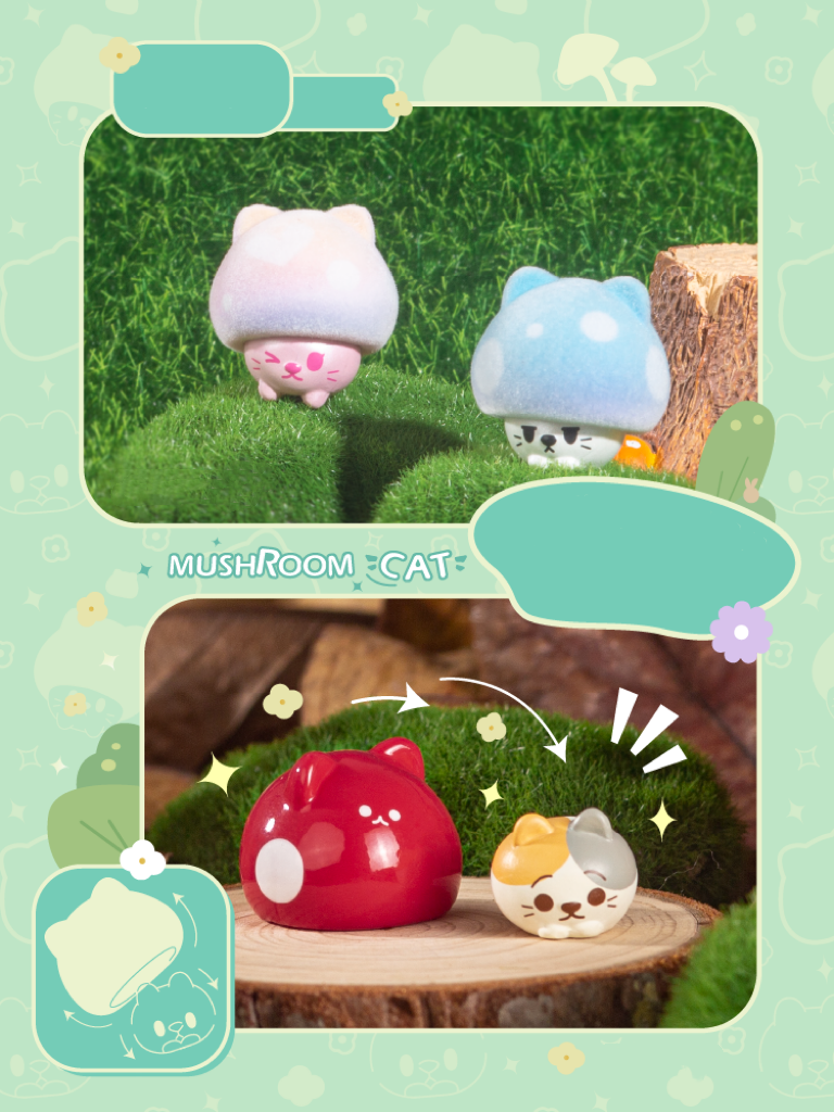 【106】Mushroom Cat Bean Charm Blind Bag
