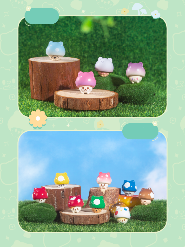 【106】Mushroom Cat Bean Charm Blind Bag